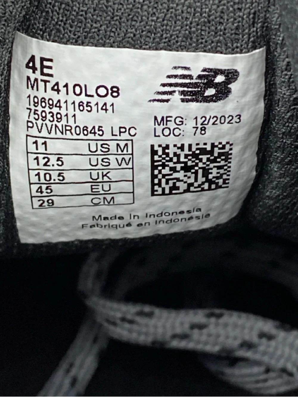 New Balance 410 V8 Black Orange Trail Running Shoes MT410LO8 Men’s Size 11 Wide